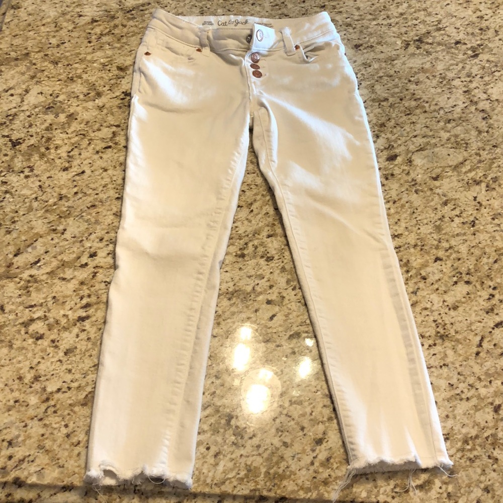 Cat & Jack white denim pants. Girls (8)